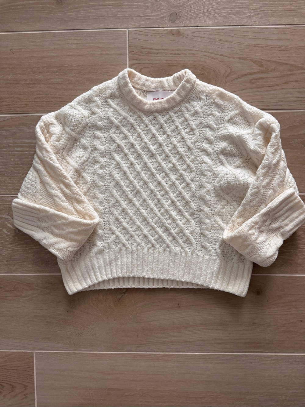 Cream Cable Knit Women's Sweater